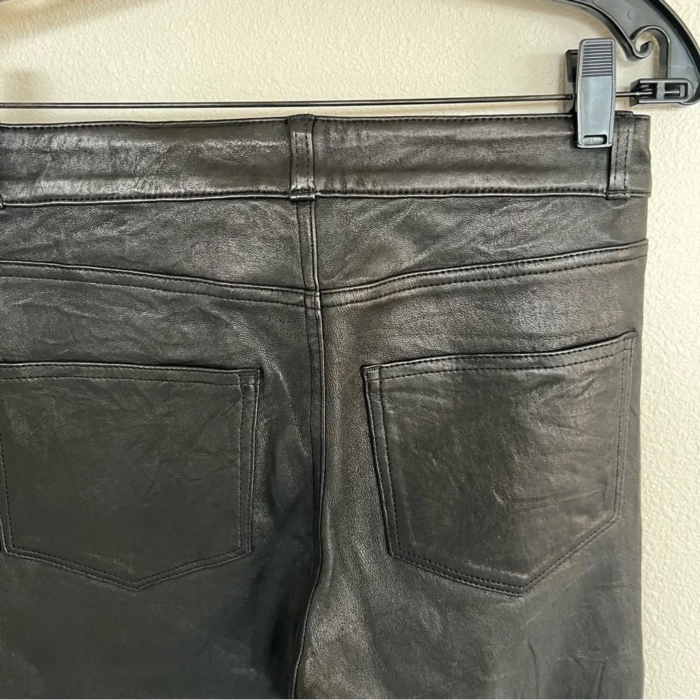 NWOT PAIGE Jacqueline Straight Jeans Black Leather Casual Biker Women’s Moto 27 - Picture 12 of 14